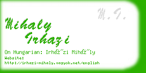 mihaly irhazi business card